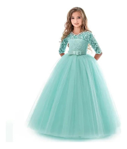 Niña - Vestido De Princesa Con Lazo, Vestido De Fiesta