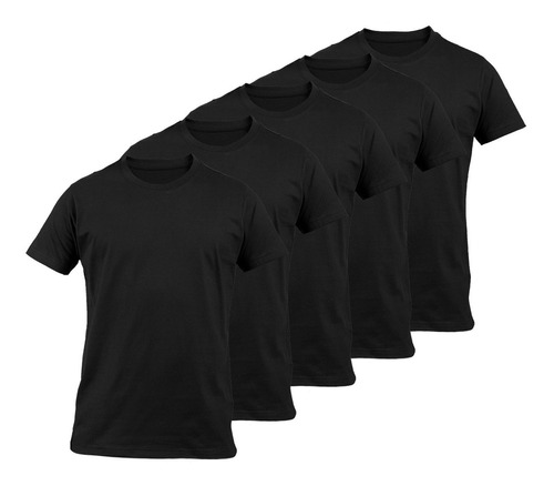 Pack X 5 Remera Basica Hombre Manga Corta Lisa 100% Algodon