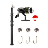 Combo Set Kit Pesca Niños Reel Boya Linea Anzuelos Caña