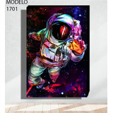 Cuadro Decorativo Astronauta Universo Sala Textura