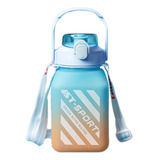 Botella Agua Termo Motivacional 1300ml Cilindro Kawaii Viaje