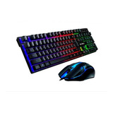 Kit Alámbrico Teclado Y Mouse Gamer Luz Rgb Iluminado