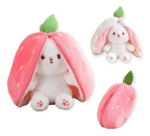 Coelhinho Orelhão Bob Antialérgico Bunny Friend Morango 18cm