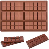 Molde De Silicona Rectangular 6 Unidades Para Tableta Barra De Chocolate Color Marrón Pastelería Cl