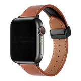 Pulseira Couro F Magnetico Para Apple Watch 41mm 40mm 38mm