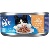 Caja De Alimento Para Gato Felix Pollo Y Salmón Salsa 24 Pzs