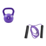 Pesa Rusa 3 Kg + Soga De Saltar Cable Combo Lila Gym Kit