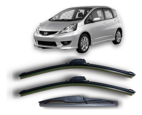 Kit 3 Escobillas Juego Flex Goma Honda Fit 2009 A 2016