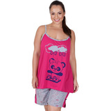 Kit Com 2 Pijama Feminino Plus Size Verão Bermuda Até 52