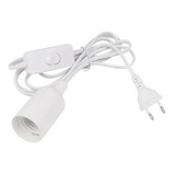 Soquete E27 Enchufe Interruptor Cable Blanco