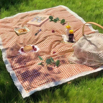 Manta Rectangular Para Picnic Con Encaje Para Camping | Envío gratis
