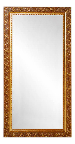 Espelho De Luxo Dourada Moldura Trabalhada 50x100 Para Corpo