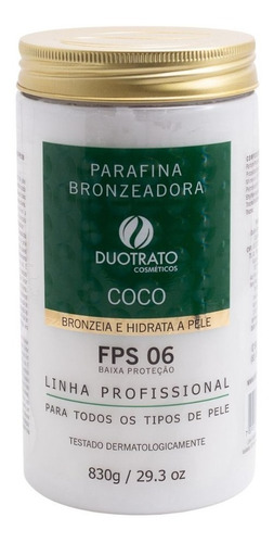 Parafina Bronzeadora Profissional Duotrato Coco 830g