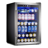 Refrigerador De Bebidas Puerta Vidrio 145 Latas Plateado
