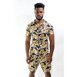 Conjunto Moda Praia Camisa E Shorts Conjunto Masculino Verao