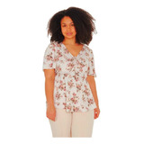 Camisola De Lino Estampado Codigo Blossom Talles Grandes