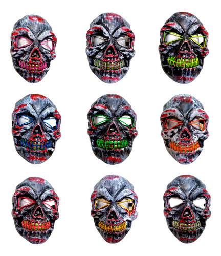 Máscaras De Halloween Purga Con Luz Led Calavera Yangban Guason Eso Dali  Harry Myers Momo Jason Bowser