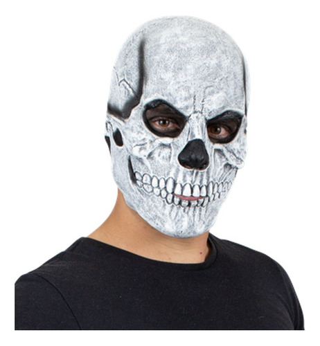 Máscara De Calavera Esqueleto White Skull Disfraz Halloween Color Blanco