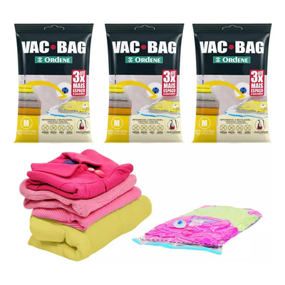 Kit 3 Saco A Vacuo Médio 45x65cm Vac Bag Protetor Ordene | Frete grátis
