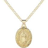 Collar Con Colgante De Virgen María Guadalupe Chapado En Oro