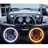 Par Faros Led Jeep Wrangler Jk Sahara Vocho 7 PuLG Ojo Angel