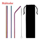 Set Bombillas Metálicas Tornasol Multicolor Bolsa Terciopelo