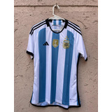 Camiseta Argentina 2022 23 Mundial Tres Estrellas Qatar