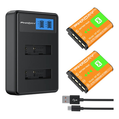 2pcs Np-bx1 Baterías De 1.38ah 5.1wh Y Cargadores Con Usb Para Dsc-wx:wx500 Wx350 Wx220 Wx200 Dsc-w:w830 W810 W800 W730 Dsc-hx:hx99 Hx95 Hx90v Hx80 Hx60v Hx50v Hx400v Dsc-tx:tx66 Tx55 Tx30 Tx20 | Meses sin interés
