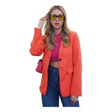 Blazer Chaqueta Chamarra Saco Cardigan Suéter Naranja Basico