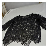 Blusa Negra Calada Talle L