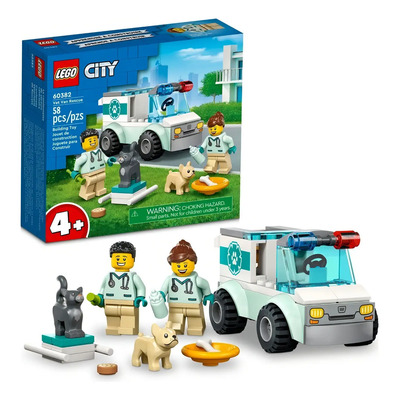 Kit Lego City Furgoneta Veterinaria De Rescate 60382 58 Pzas