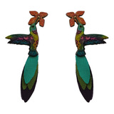 Aretes Colibrí Esmeralda  Mini Aborígenes Diseño Artesanal