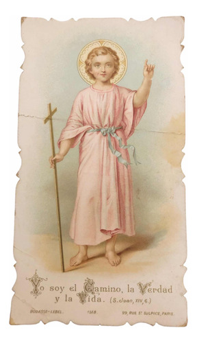 Estampa Religiosa Antigua No. 13, Defunción, Año 1905