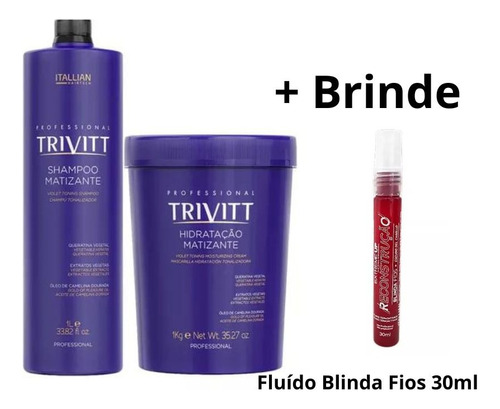 Kit Máscara Hidratação + Shampoo Matizante Para Loiras