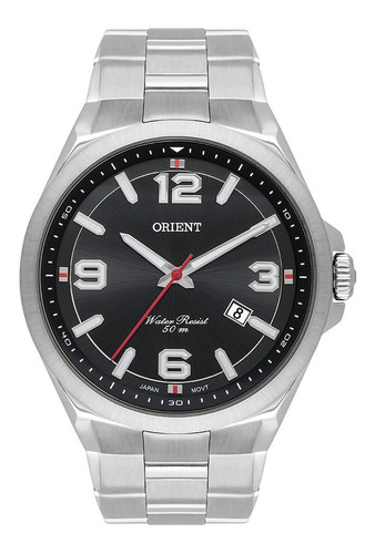 Relógio Orient Masculino Prata Preto Analógico Mbss1386 P2sx