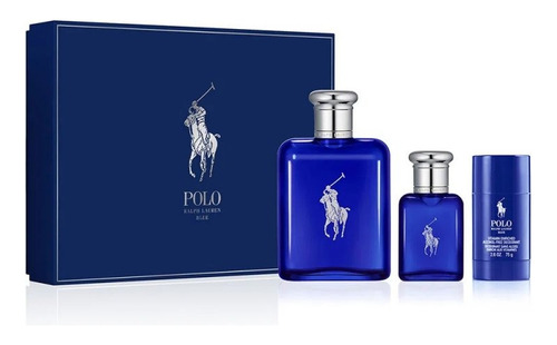 Perfume Polo Blue 125ml Edt + 40ml Edt + Deo Set Original