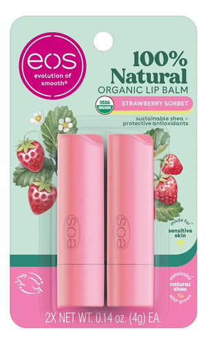 Kit Eos Natural & Organic Lip Balm - Strawberry Sorbet !!!