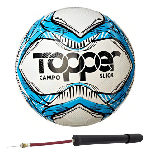 Bola De Futebol De Campo Topper Slick + Bomba De Ar Original