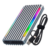 Case Para Ssd M.2 Nvme Ngff Gamer Led Rgb Usb 3.1 Até 10gb/s