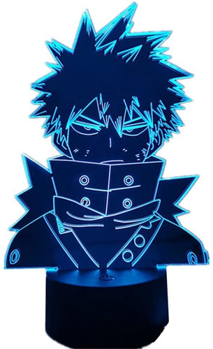 Lámpara Led 3d Acrílico Anime Manga Katsuki Bakugo Fi...