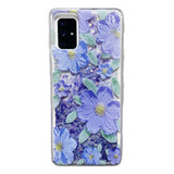 Funda Premium Flor Glitter Liquido Para Samsung Galaxy A71