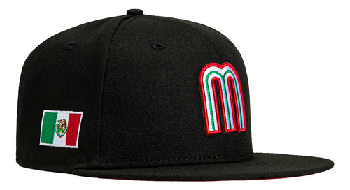 Gorra New Era Mexico Mundial Beisbol 59fifty Negro Rojo Uv