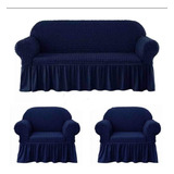 Cubre Sillones Turcos 100% Originales 3+1+1 Azul