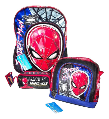 Kit Mochila Primaria Lonchera Lapicera Spiderman