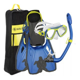 Kit De Buceo Snorkel Infantil Us Divers Aletas Visor Niños