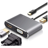 Adaptador Usb C A Vag Hdmi, Adaptador 4 En 1 Usb C Hub Multi