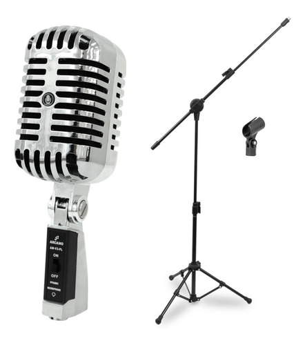 Microfone Arcano Vintage Series Am-v3-pl + Pedestal Pmv