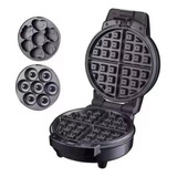 Maquina Wafflera Mini Donera Cupcakes 3 En 1 110v Negra