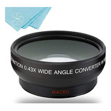 58mm .43x Lente Gran Angular Para Canon Rebel T3, T3i, T5, T