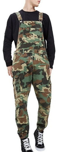 Overol De Camuflaje Hombre Cargo Moda Simple Multibolsil [u]